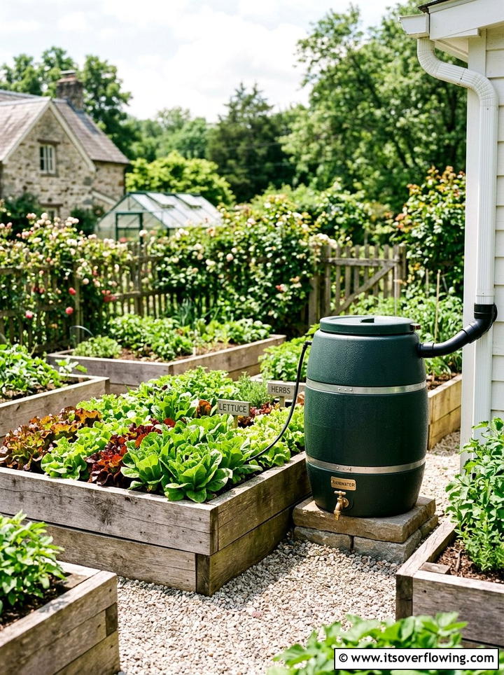 Rain barrel for raised beds - 25 cheap garden ideas with rain barrels