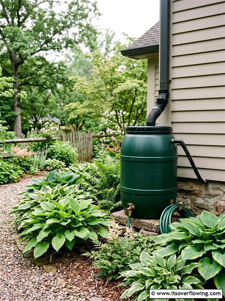 Rain barrel garden - 25 cheap garden ideas for front yard
