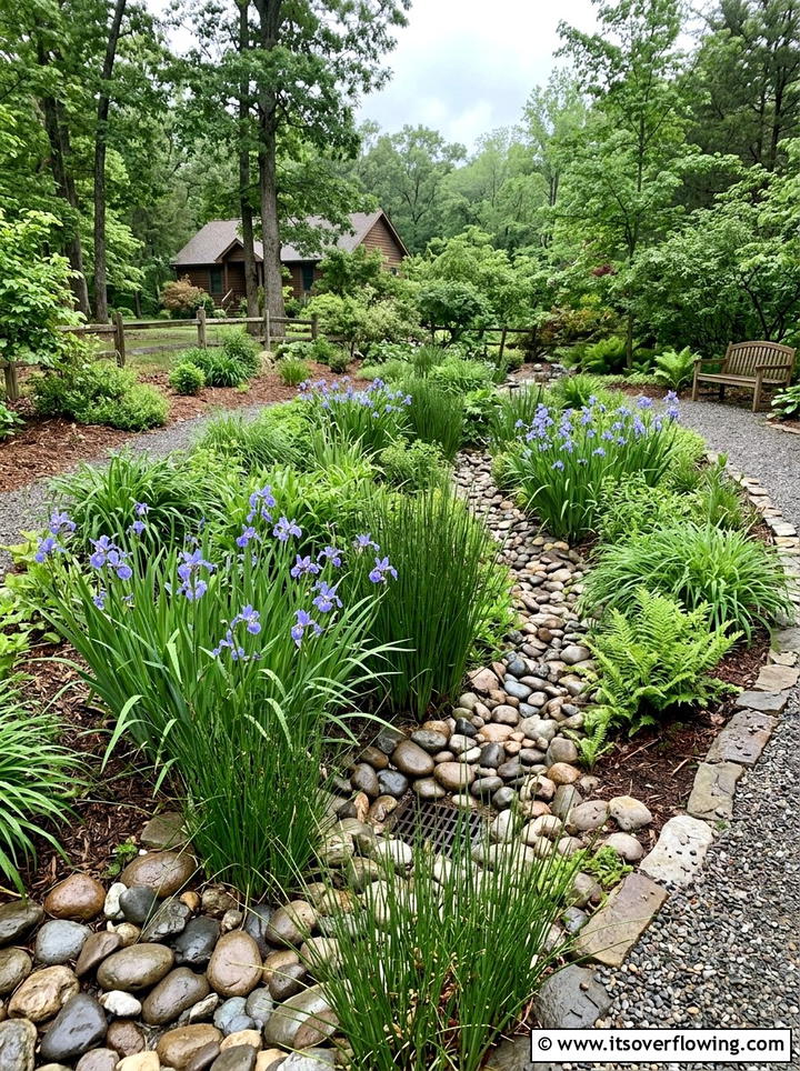 Rain garden for drainage - 25 cheap garden ideas with native plants