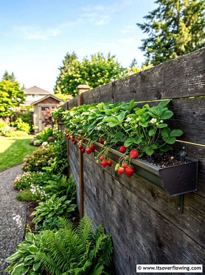 Rain gutter planter - 25 reusing old things ideas for vertical garden