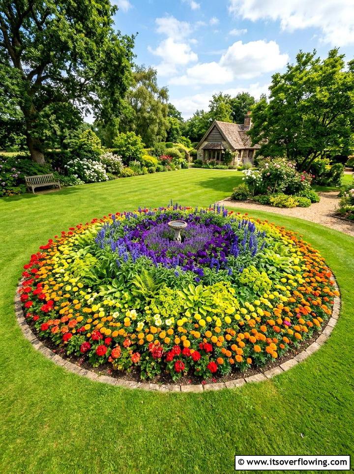 Rainbow garden bed - 25 creative garden ideas with maximal flower color