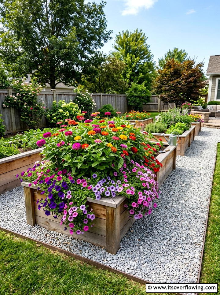 Raised Bed Flower Layout - 25 backyard ideas with flower garden