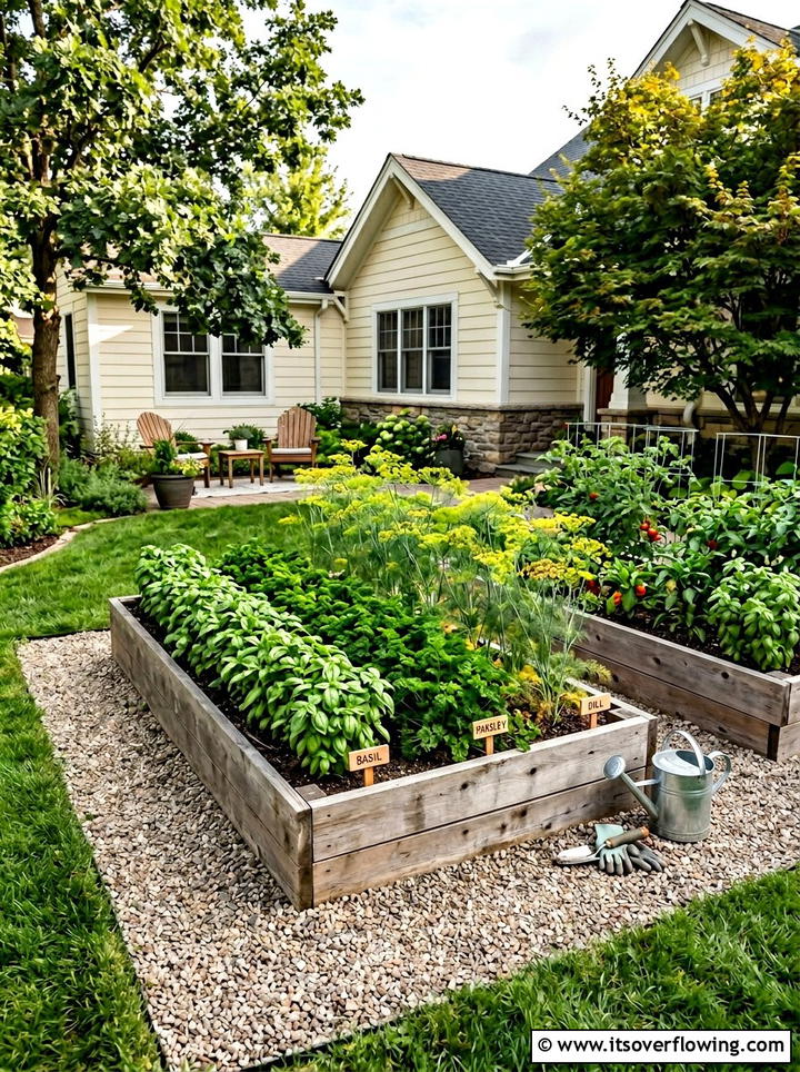 Raised Bed Garden - 25 garden ideas with herbs
