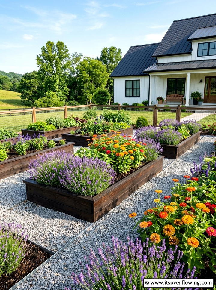 Raised Bed Garden - 25 backyard ideas with pollinator garden