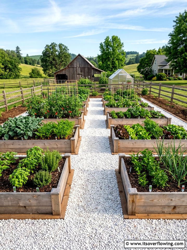 Raised Bed Gravel Surround - 25 garden ideas with gravel