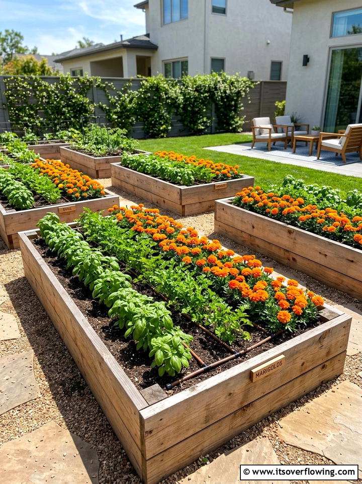 Raised Bed Kitchen Garden - 25 garden design ideas with herbs and flowers