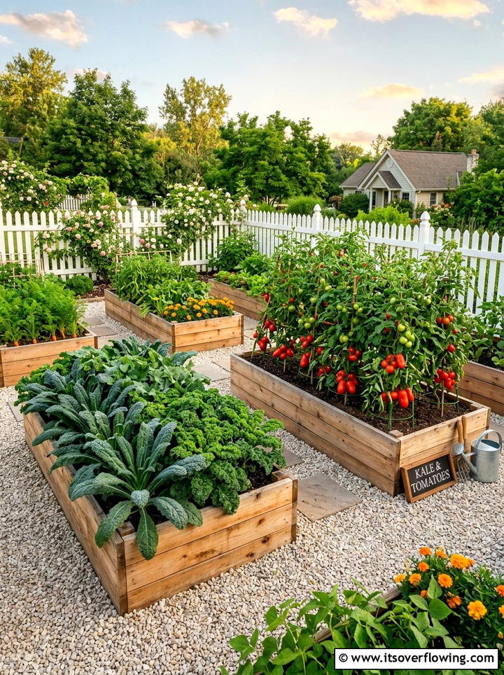Raised Bed Layout - 25 backyard ideas with vegetable garden