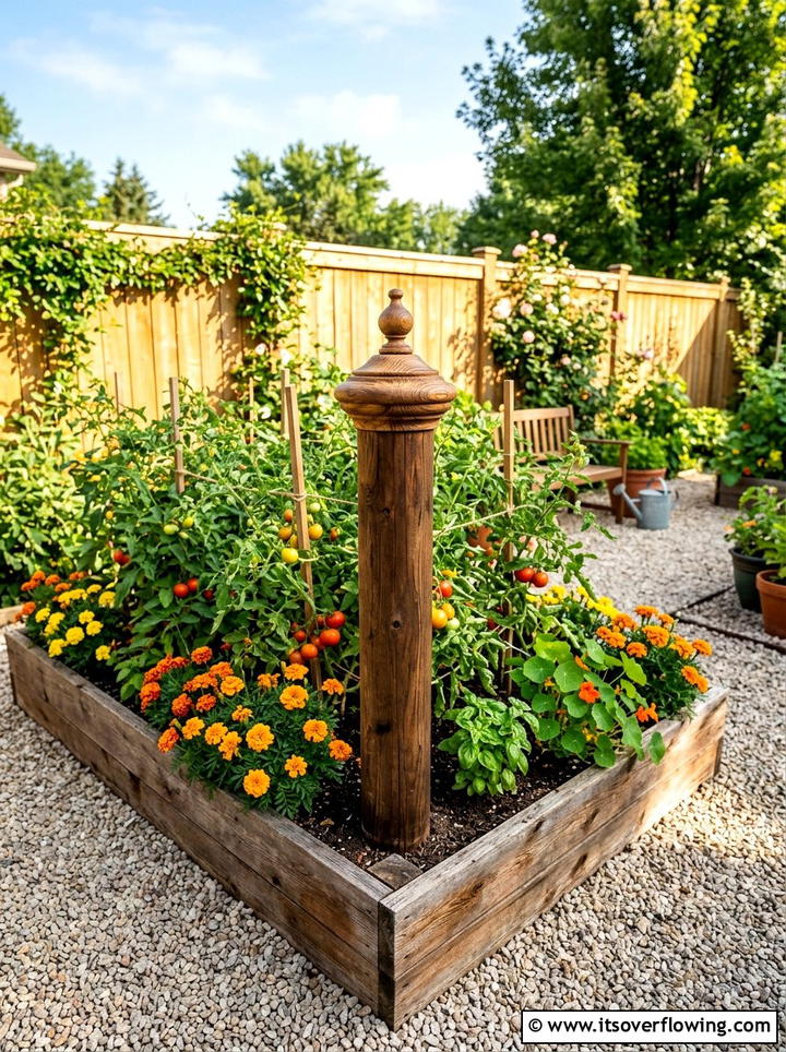 Raised Bed With Central Worm Tower - 25 creative garden ideas with composting stations