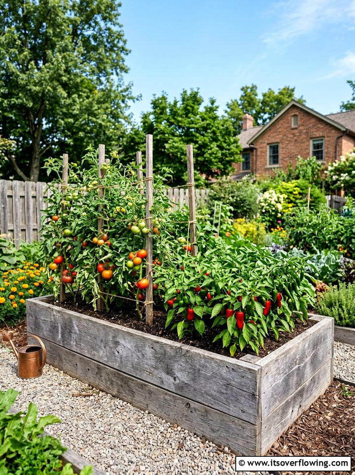 Raised Bed With Reclaimed Wood - 25 garden ideas with low cost materials