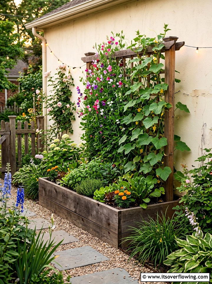 Raised Bed With Trellis - 25 small garden ideas with raised beds