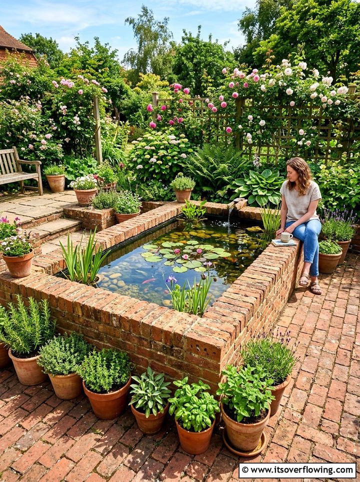Raised Brick Pond - 25 backyard ideas with pond