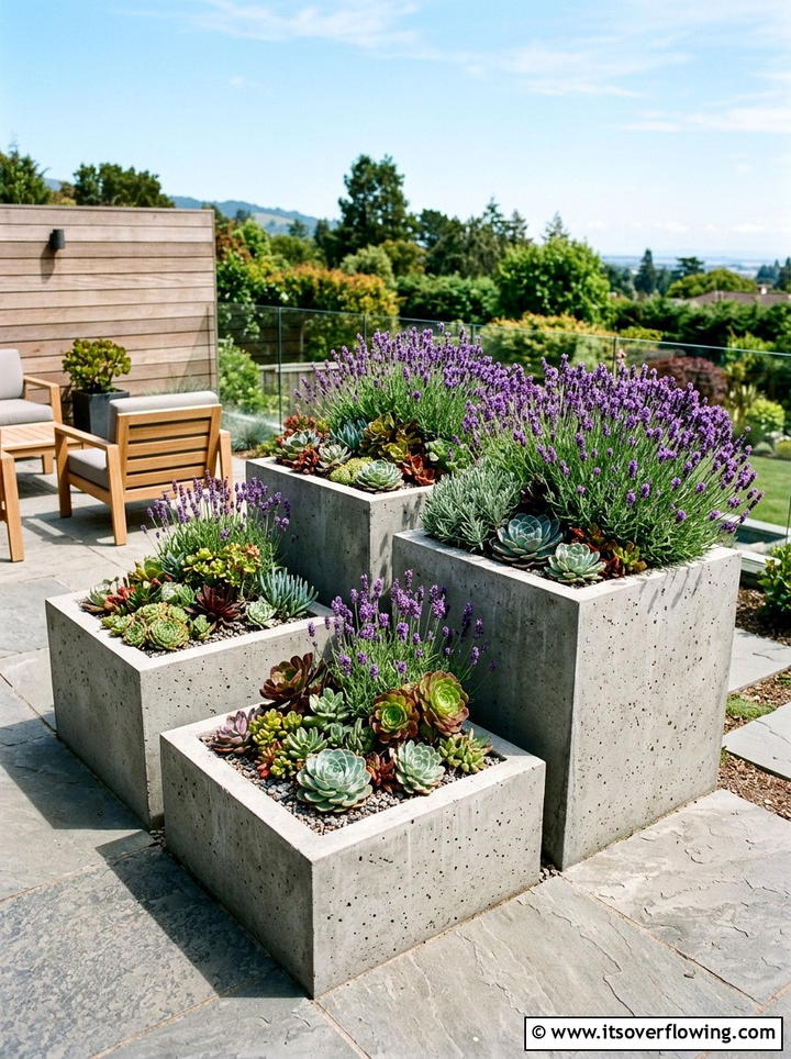 Raised Concrete Planter - 25 garden ideas for contemporary homes