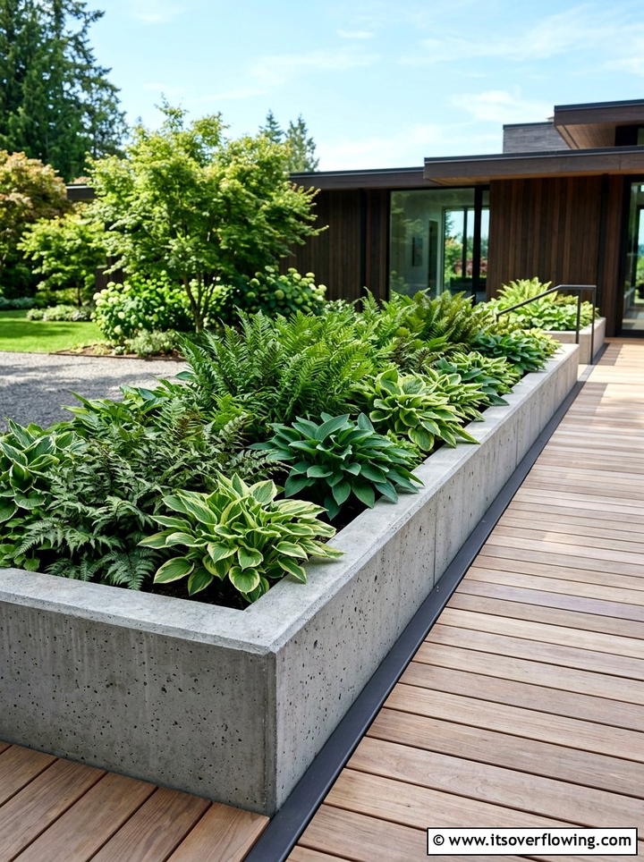 Raised Concrete Planter - 25 garden design ideas with straight lines