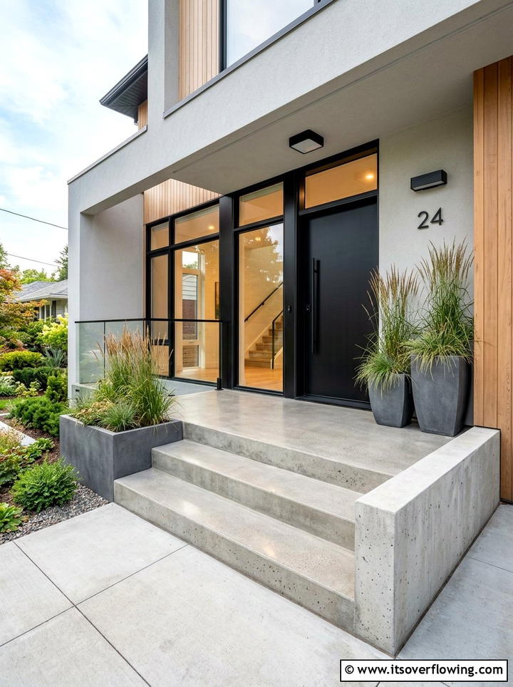 Raised Concrete Porch - 25 front porch ideas for rainy climates