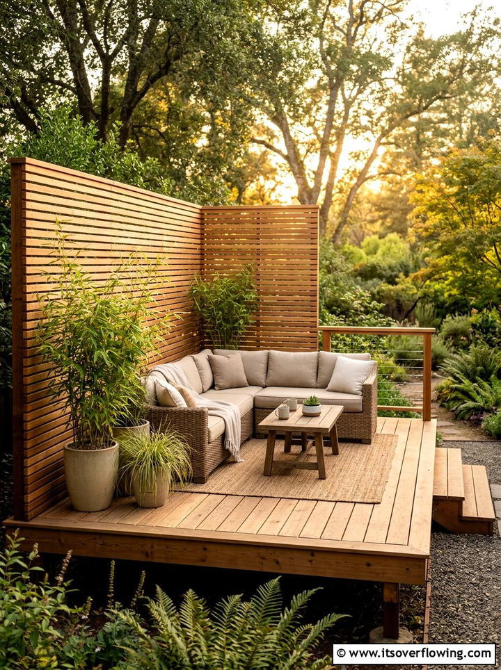 Raised Deck With Privacy Wall - 25 backyard ideas with deck