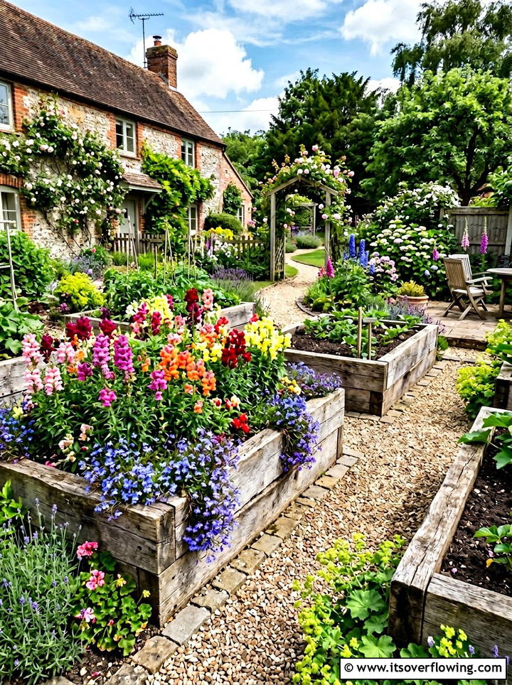 Raised Garden Bed - 25 backyard ideas with cottage garden