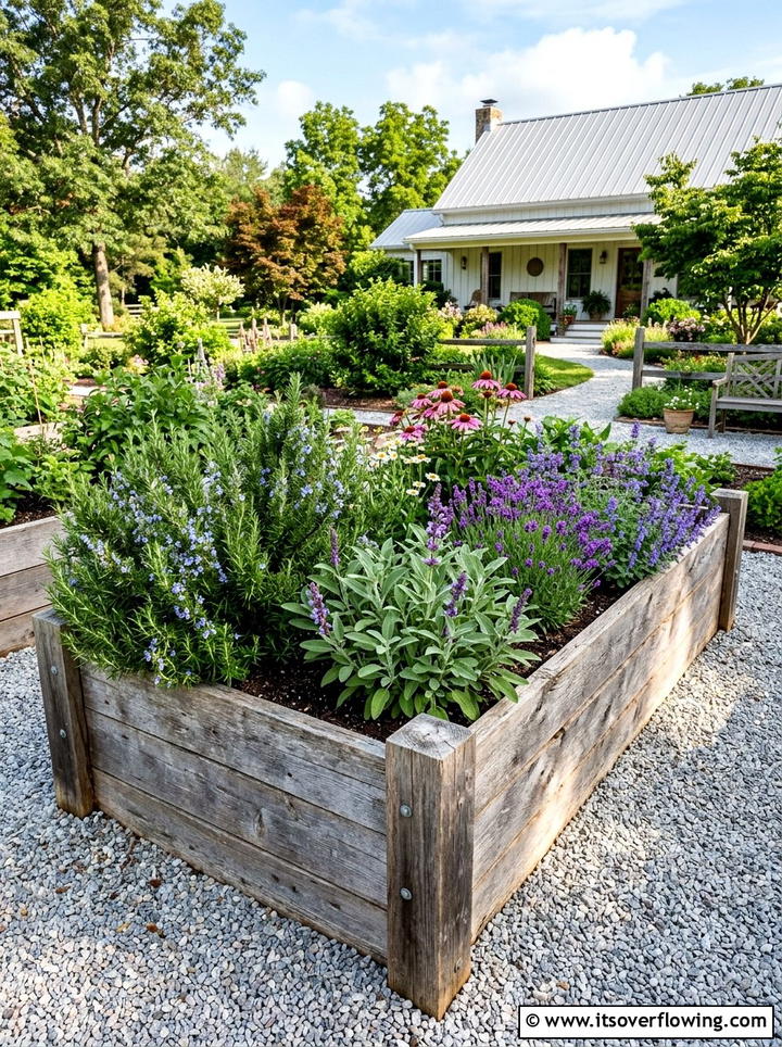Raised Garden Bed - 25 backyard ideas with drought tolerant plants