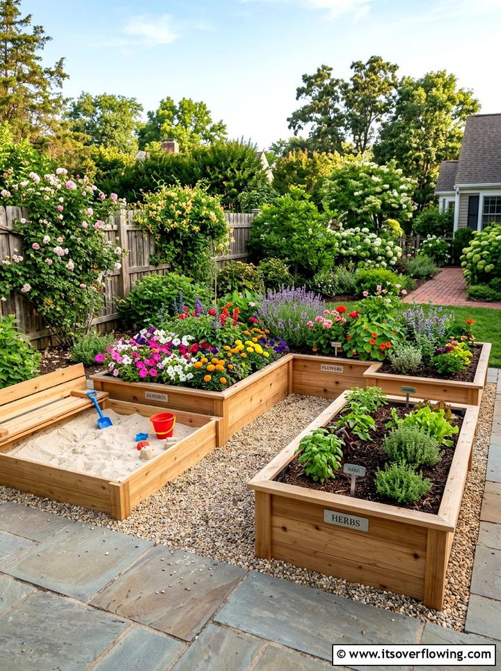 Raised Garden Bed Sandbox - 25 backyard ideas with sandbox