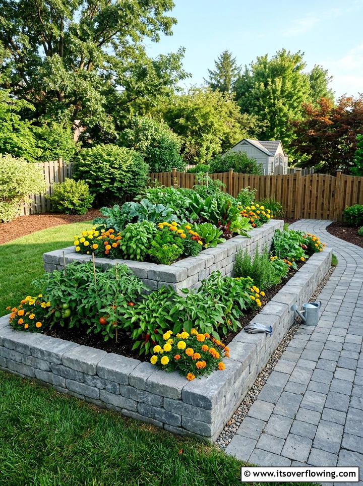 Raised Garden Bed With Pavers - 25 garden ideas with pavers