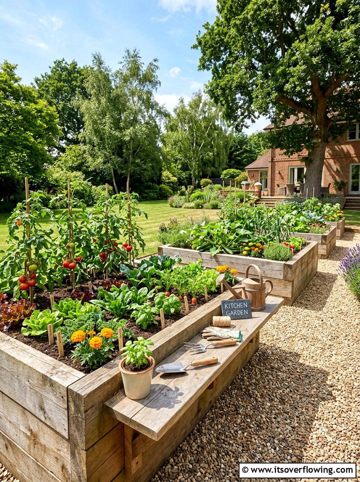 Raised Garden Bed With Potting Surface - 25 backyard ideas with potting station