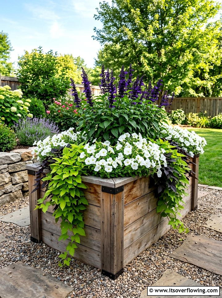 Raised Garden Planter - 25 small garden ideas with layered plants