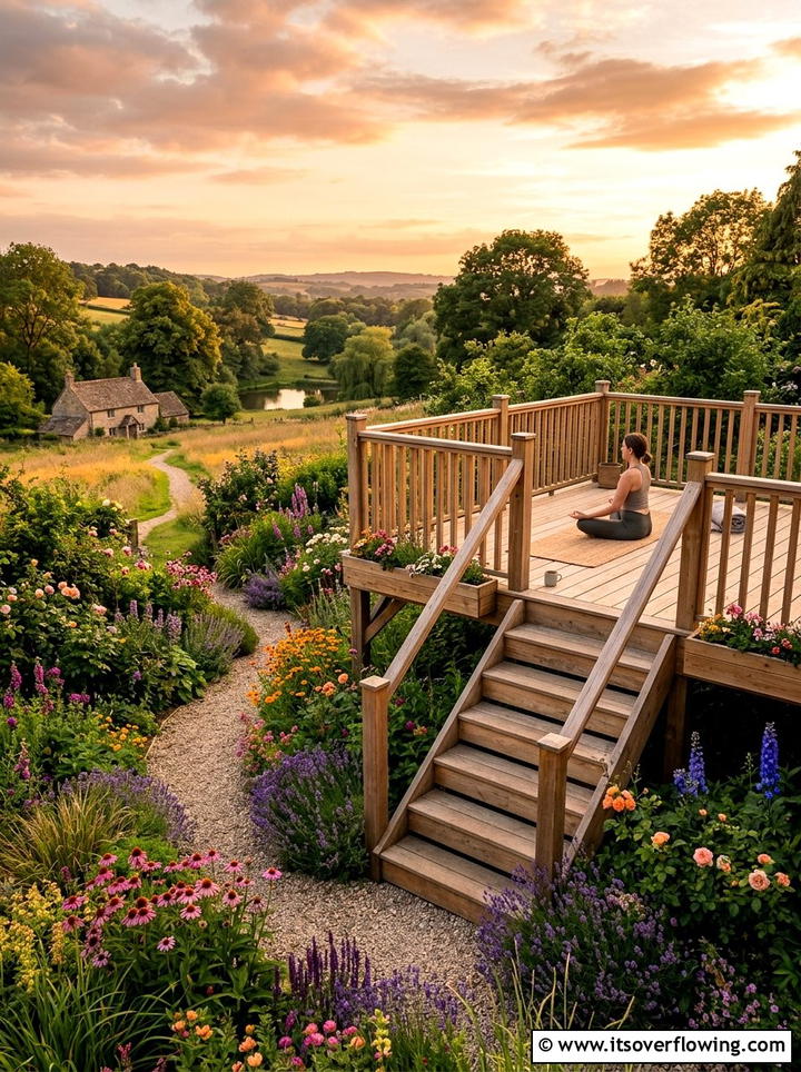 Raised Garden Yoga Platform - 25 backyard ideas with yoga deck