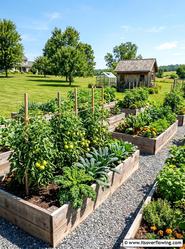 Raised Vegetable Garden - 25 backyard ideas with garden and lawn