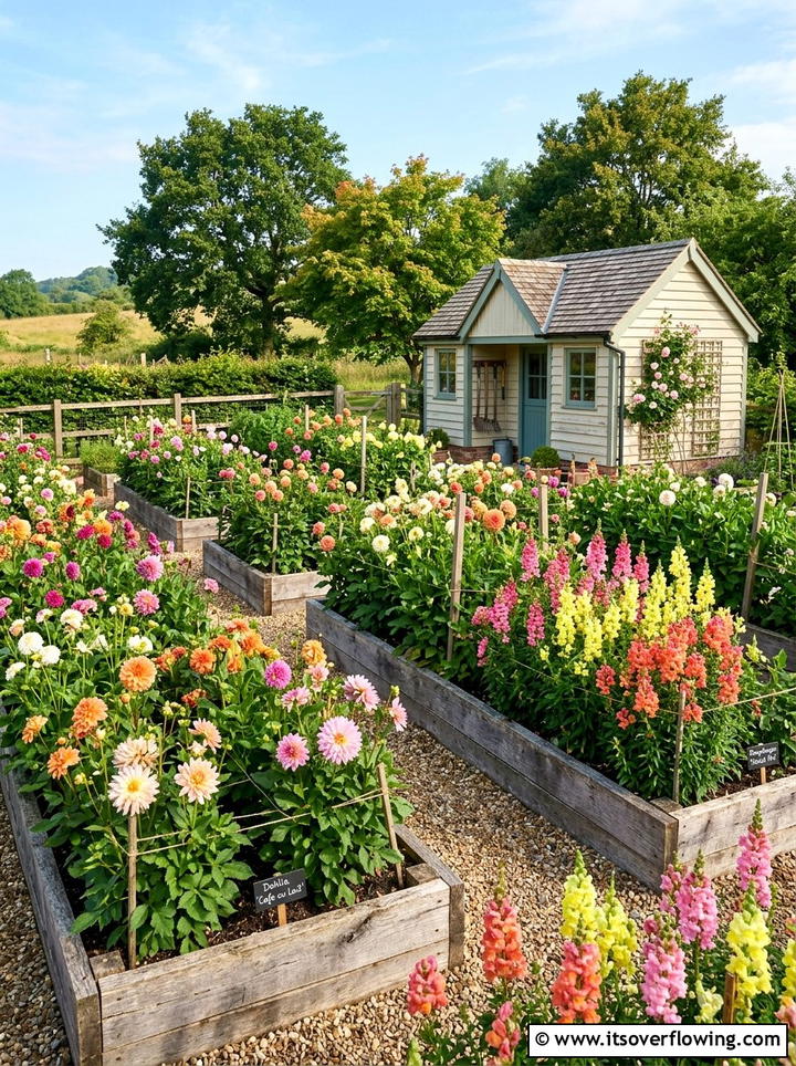 Raised bed cutting garden - 25 garden design ideas with seasonal flowers