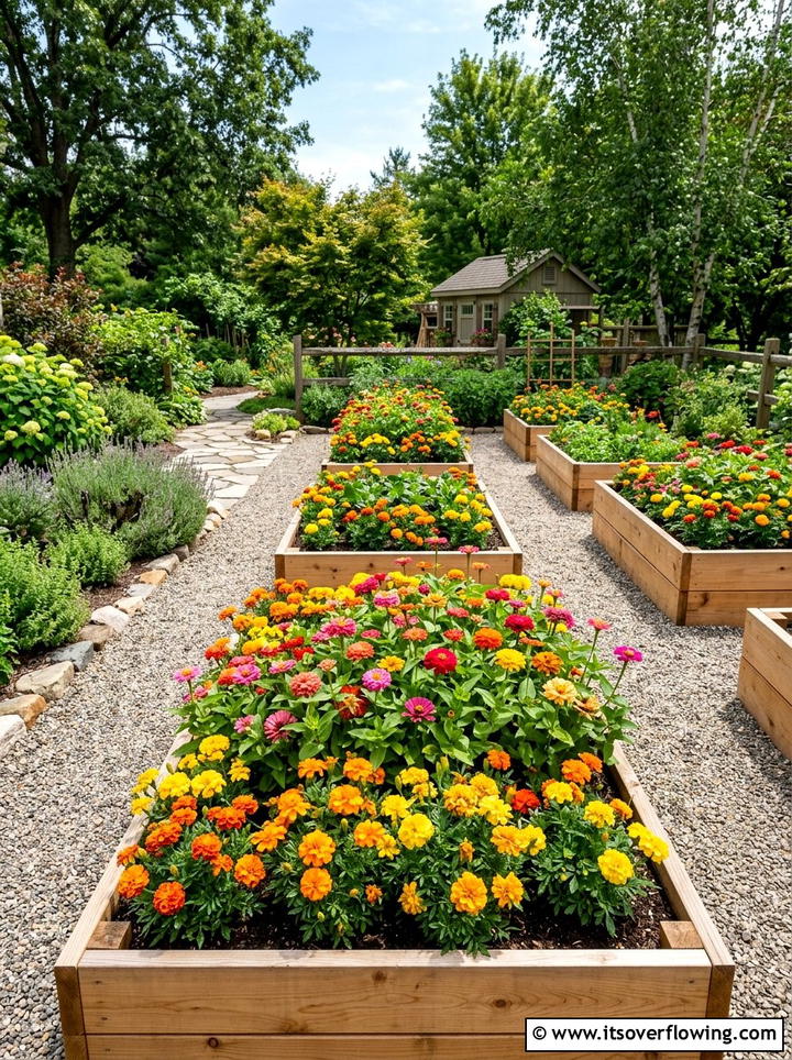 Raised bed flowers - 25 small garden ideas with flowers