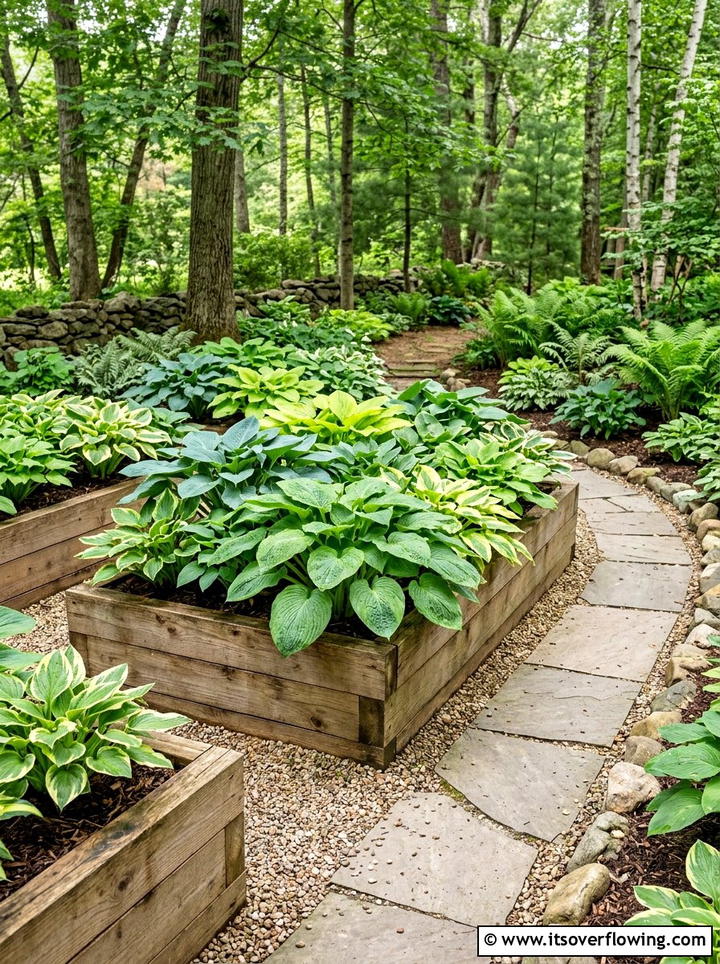 Raised bed hostas - 25 garden ideas with hostas