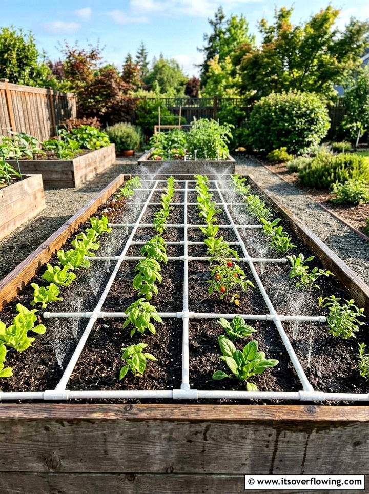 Raised bed irrigation - 25 upcycled garden ideas with pvc pipes