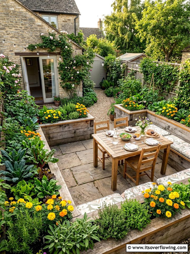 Raised bed patio - 25 garden ideas with patio