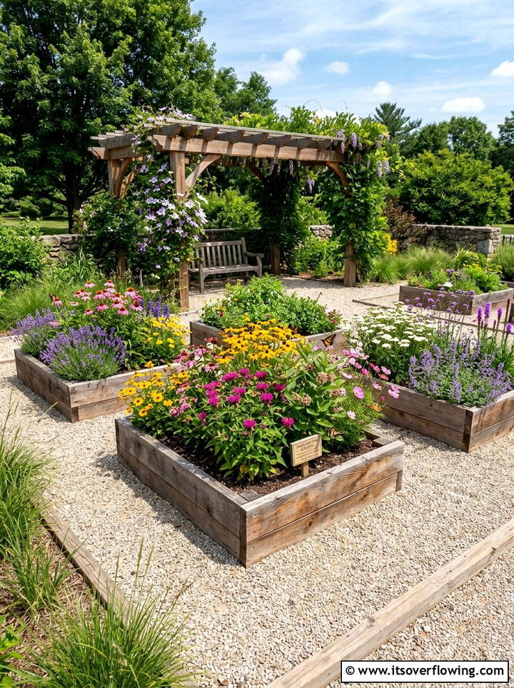 Raised bed pollinator garden - 25 garden ideas with pollinator plants