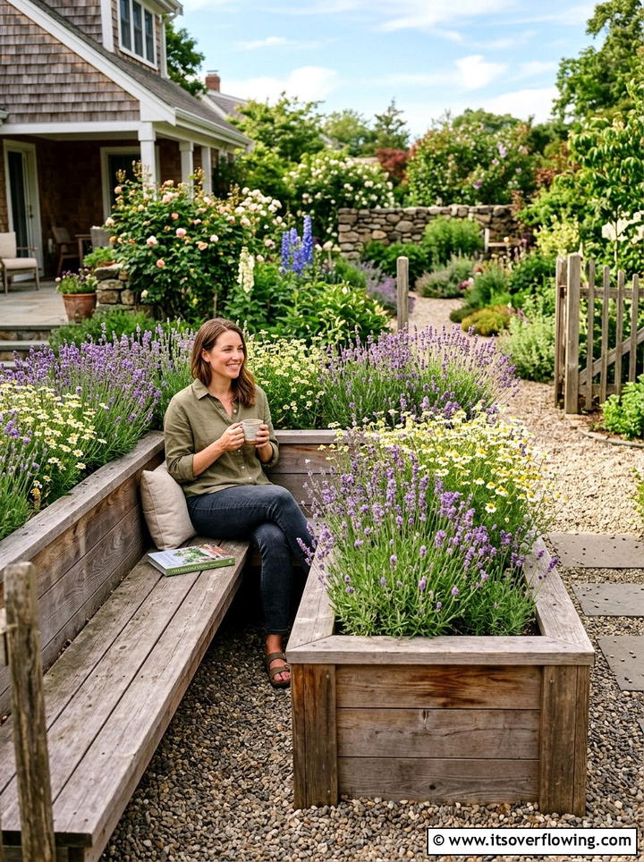 Raised bed with bench - 25 garden design ideas with raised beds