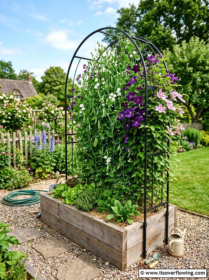 Raised bed with trellis - 25 garden design ideas with raised beds