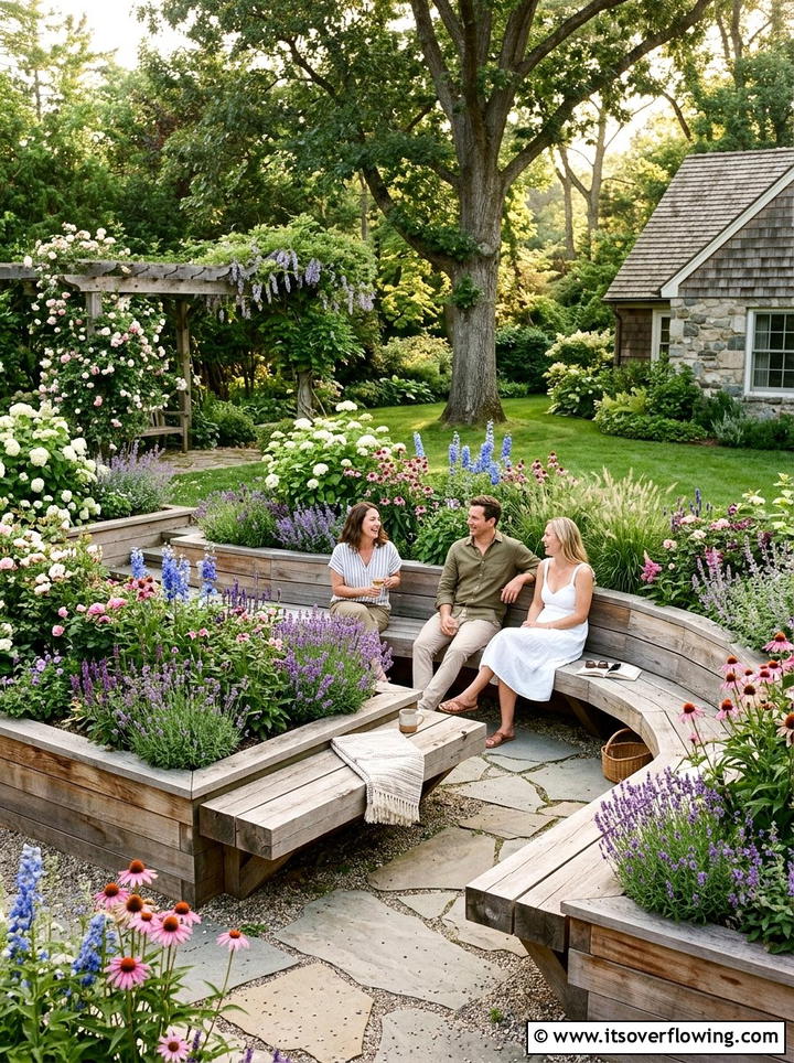 Raised beds with built in seating - 25 backyard ideas with raised beds