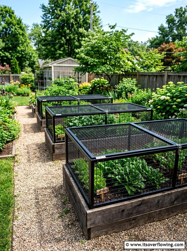 Raised beds with wire fencing - 25 backyard ideas with raised beds