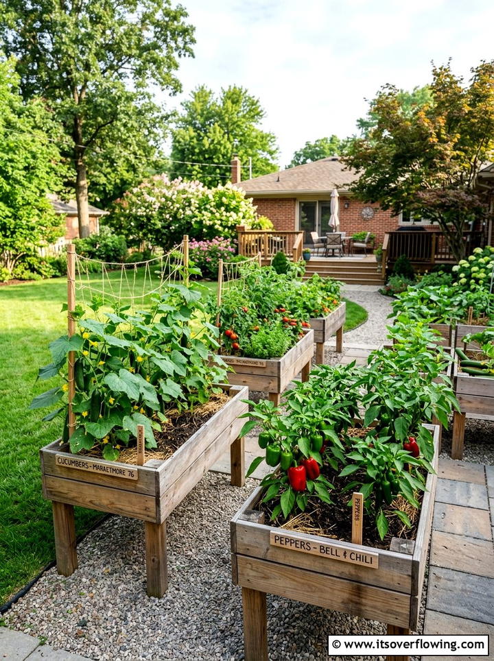 Raised crate vegetable garden - 25 backyard ideas with crate planters