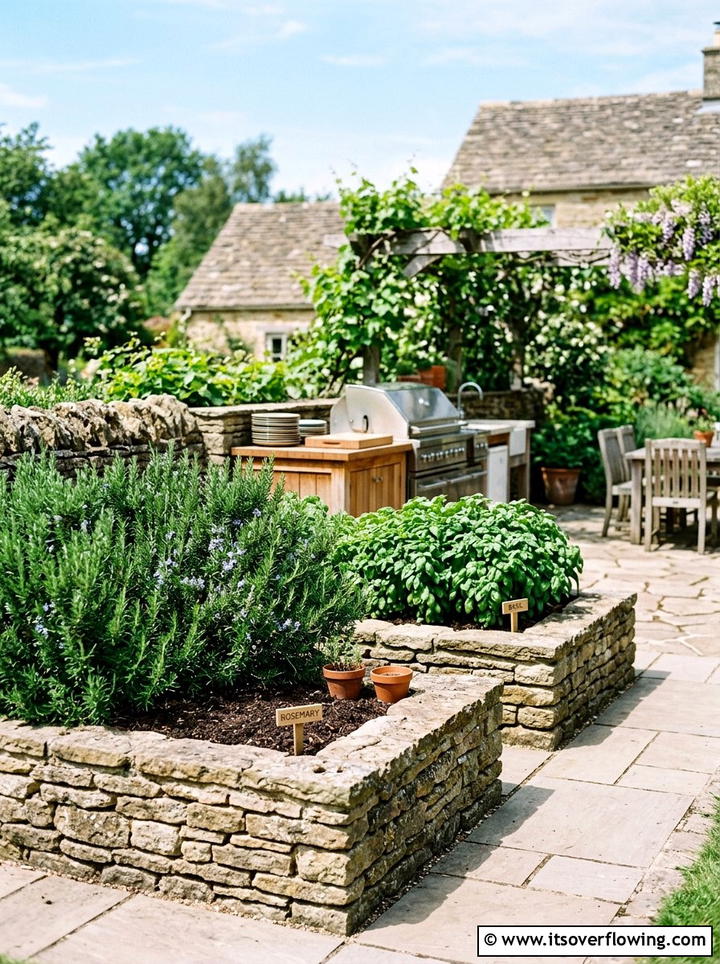 Raised herb garden - 25 garden design ideas with retaining walls