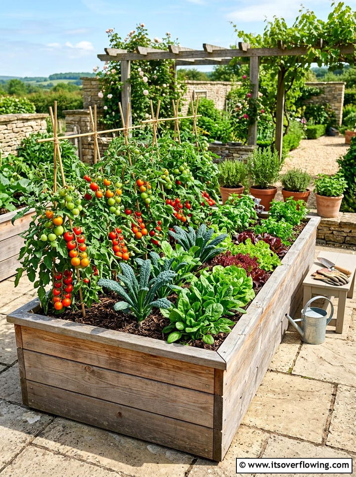 Raised vegetable planter box - 25 garden design ideas with pot displays