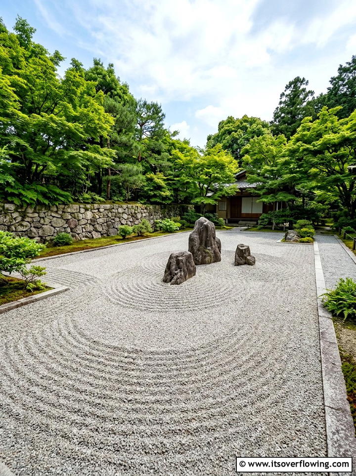 Raked Gravel - 25 garden ideas for japanese style