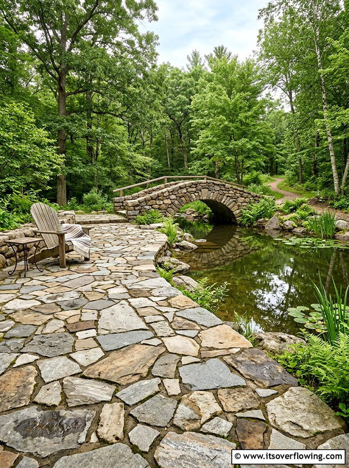 Random Stone Concrete - 25 backyard ideas with stamped concrete