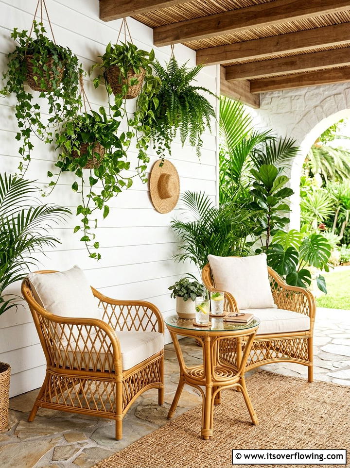 Rattan Bistro Set With Cushions - 25 front porch ideas with bistro set