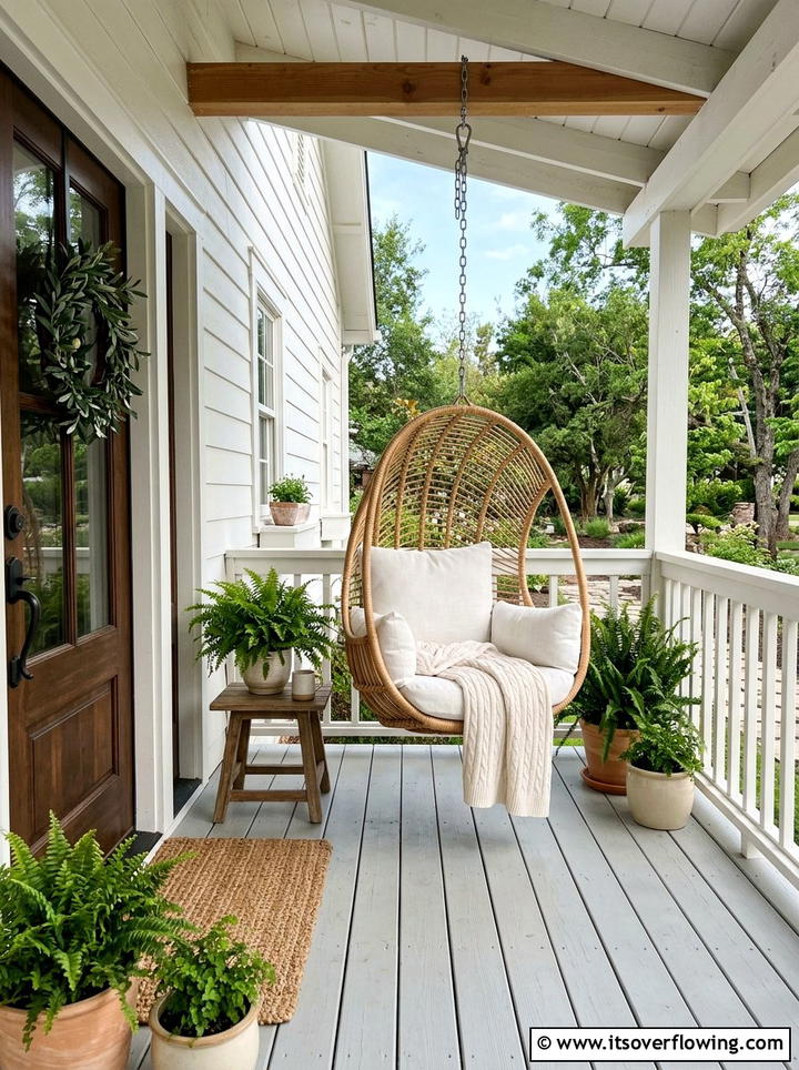 Rattan Egg Chair Front Porch - 25 front porch ideas with hanging chair