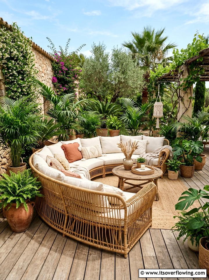 Rattan Furniture Set - 25 garden ideas for boho style
