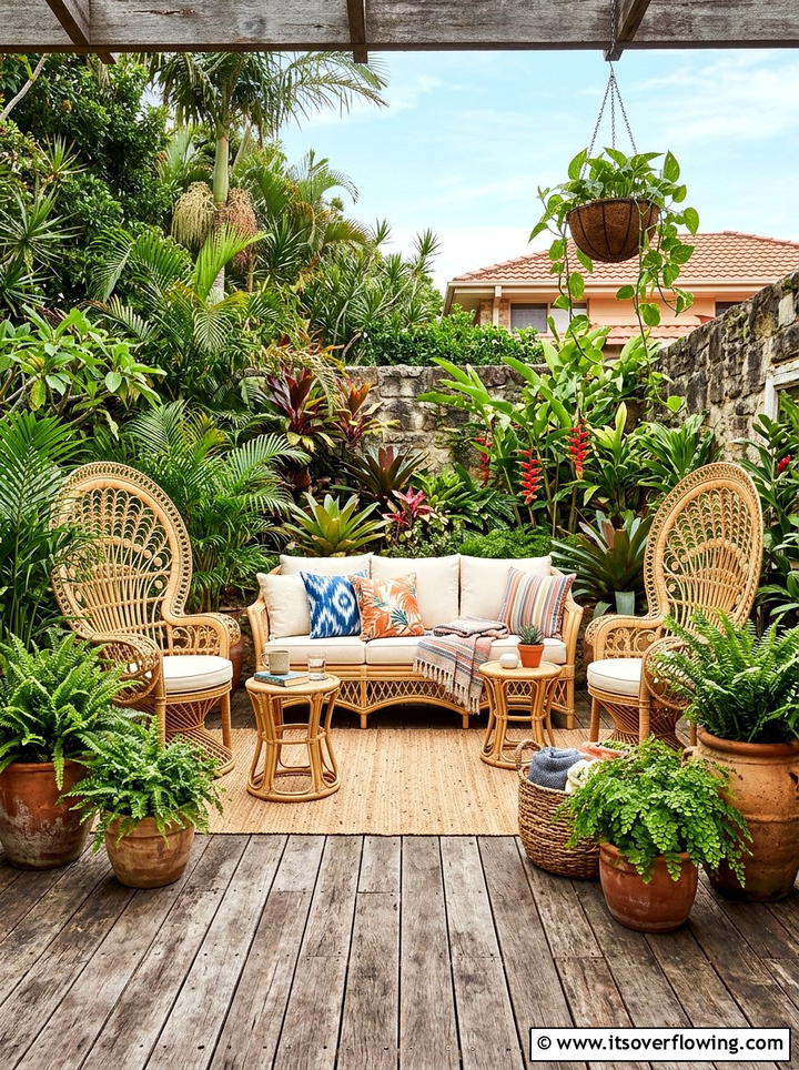 Rattan Outdoor Furniture - 25 backyard ideas with boho style