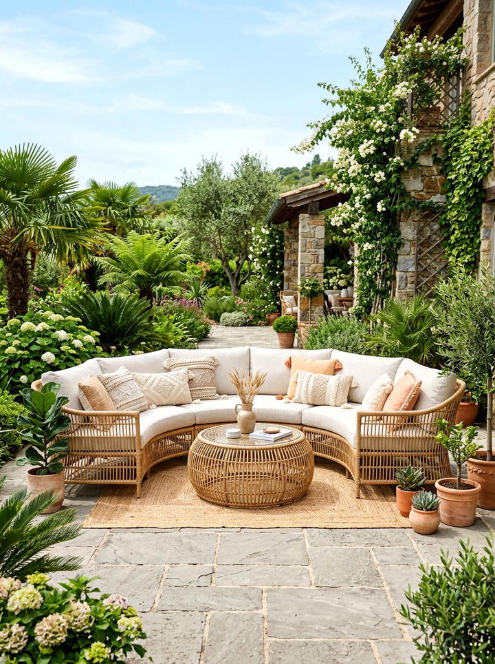 Rattan Patio Furniture - 25 backyard decorating ideas with boho accents