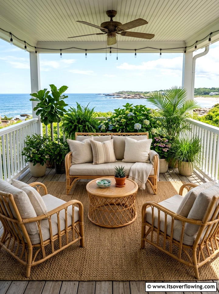 Rattan Porch Furniture - 25 front porch ideas with coastal style