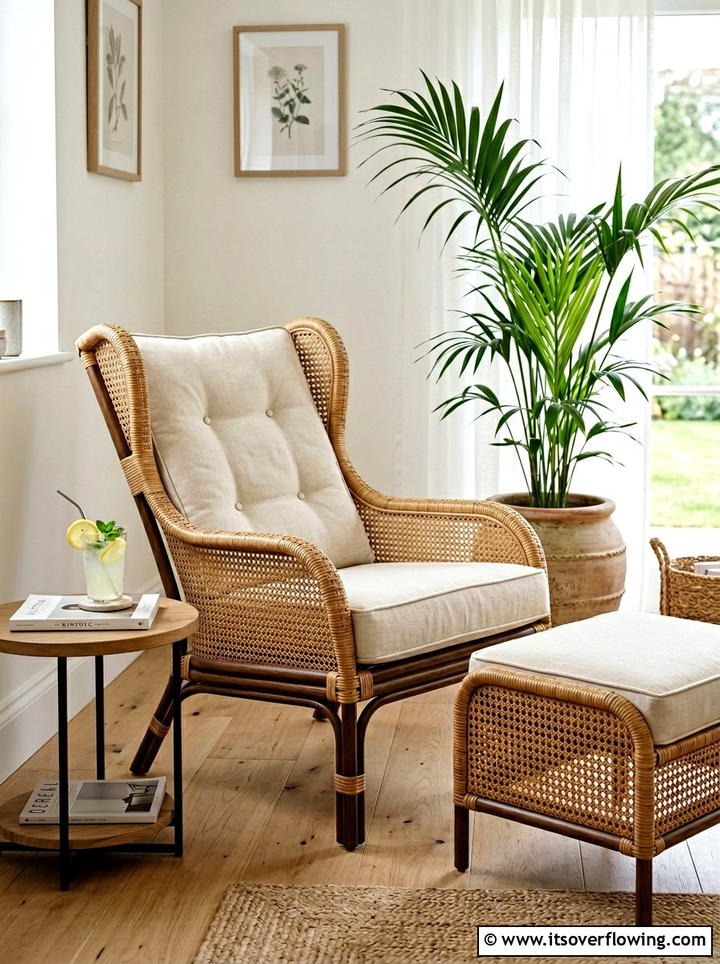 Rattan lounge chair - 25 front porch ideas with rattan furniture