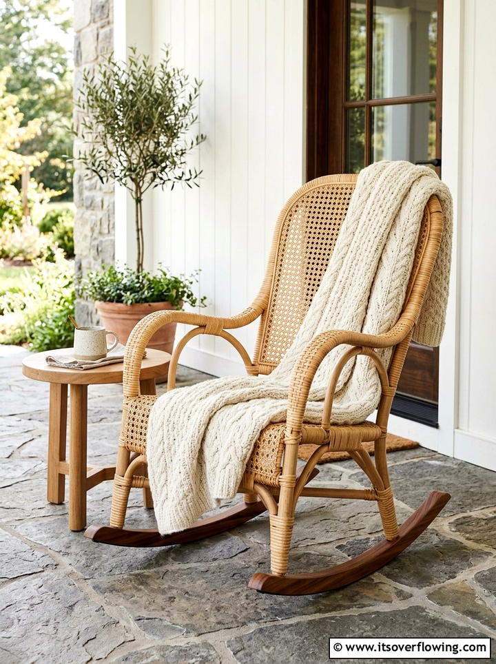 Rattan rocker chair - 25 front porch ideas with rattan furniture